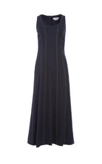 Diaz Dress in Dark Navy Hemp Cotton
