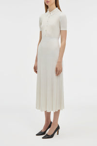 Amor Knit Midi Dress in Ivory Cashmere Silk