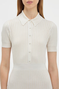 Amor Knit Midi Dress in Ivory Cashmere Silk