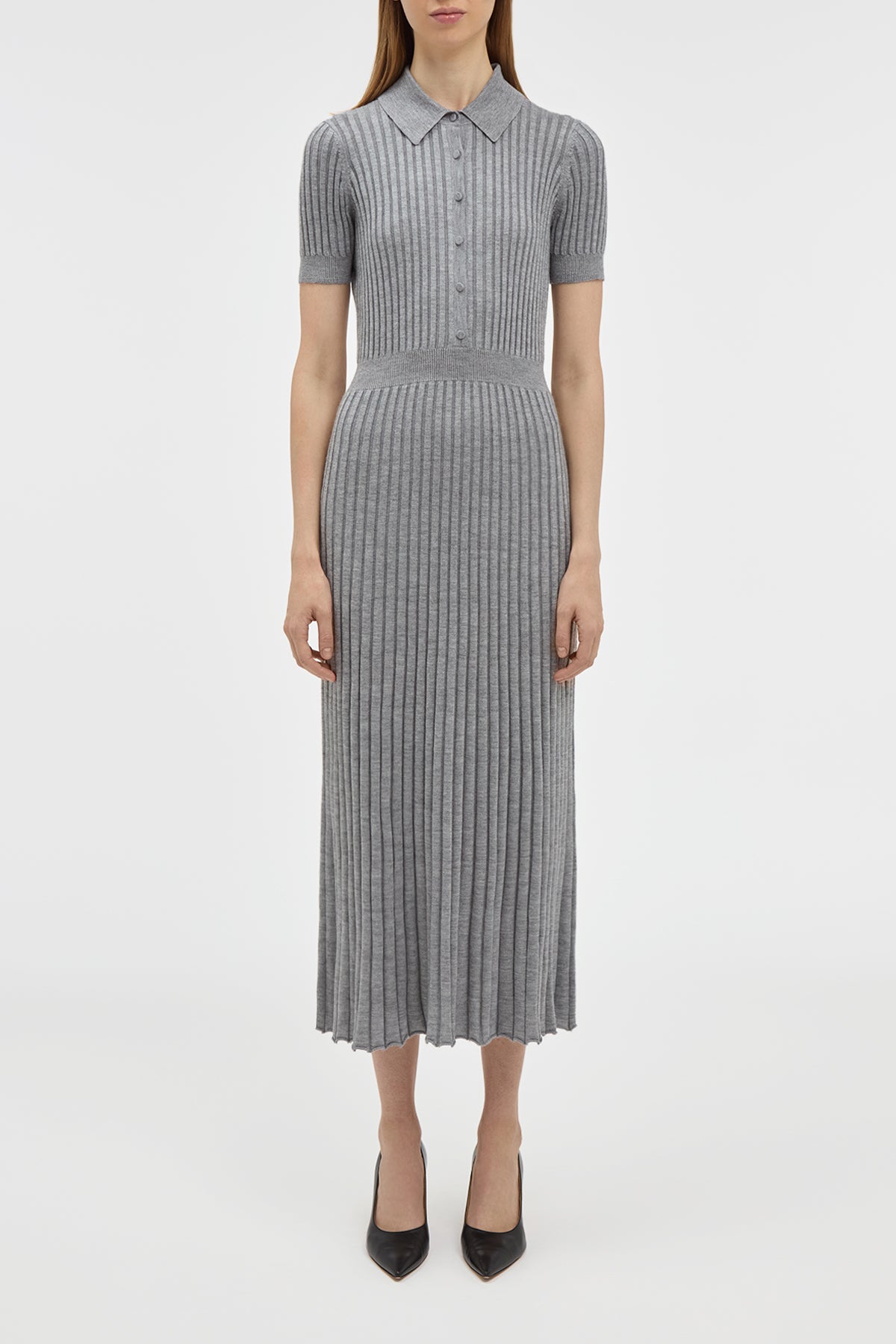 Amor Knit Midi Dress in Heather Grey Cashmere Silk – Gabriela Hearst