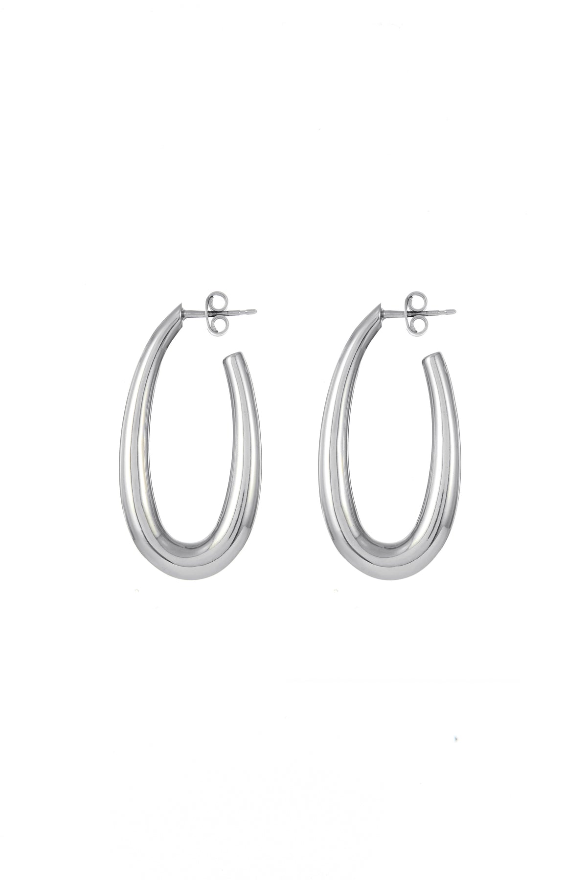Large Drop Earrings in 18K White Gold