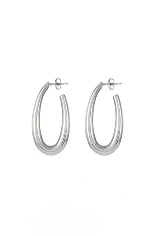 Large Drop Earrings in 18K White Gold