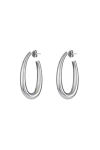 Large Drop Earrings in 18K White Gold