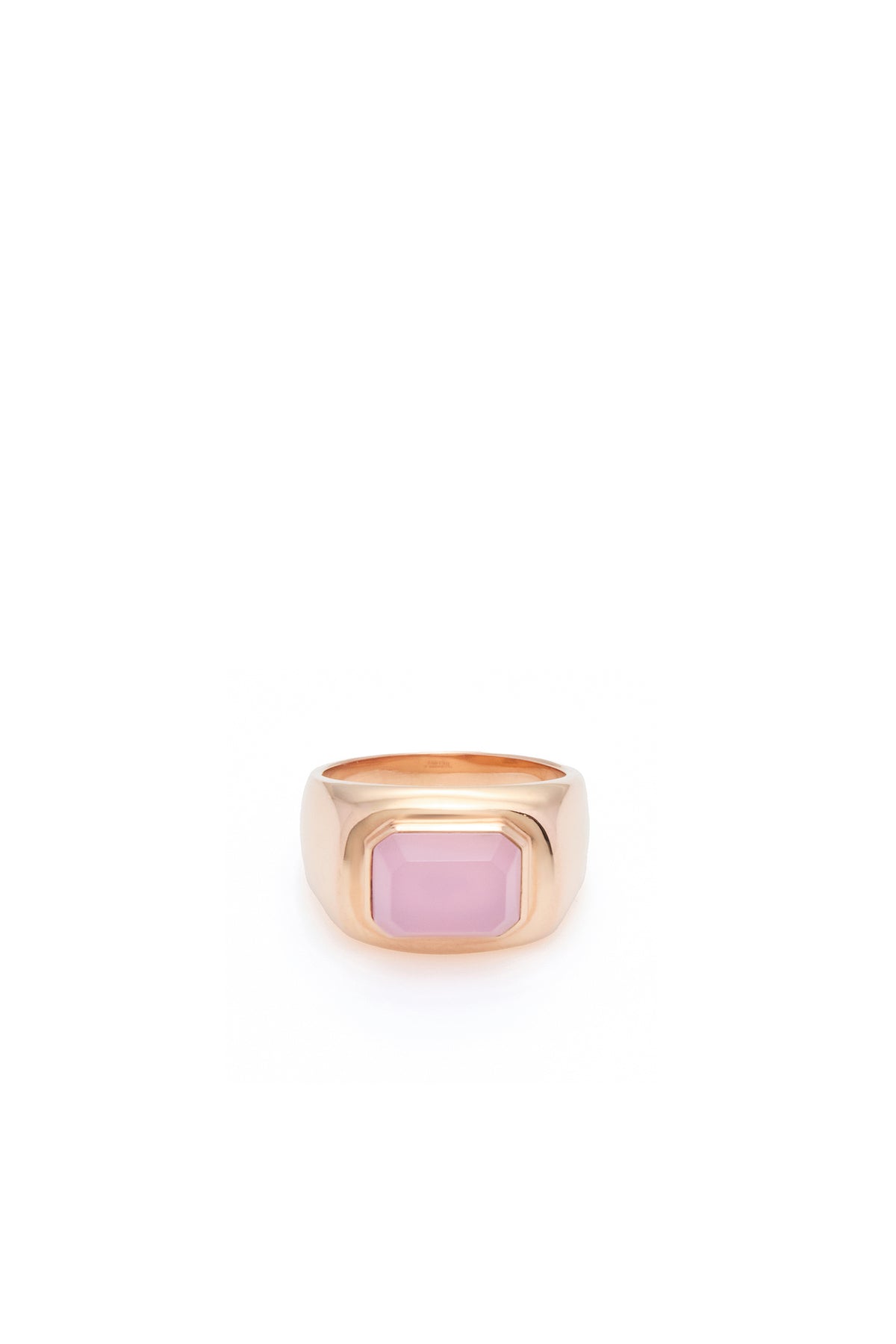 Large Ring in 18K Rose Gold & Rose Quartz Stone