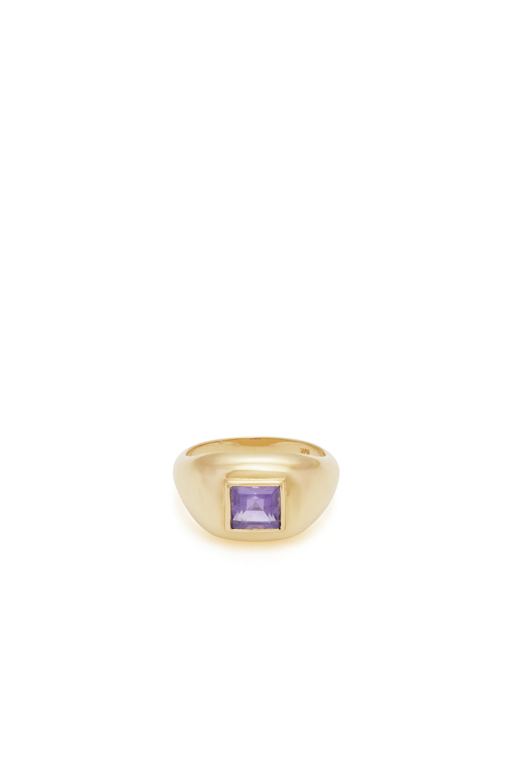 Medium Ring in 18K Yellow Gold & Amethyst Stone