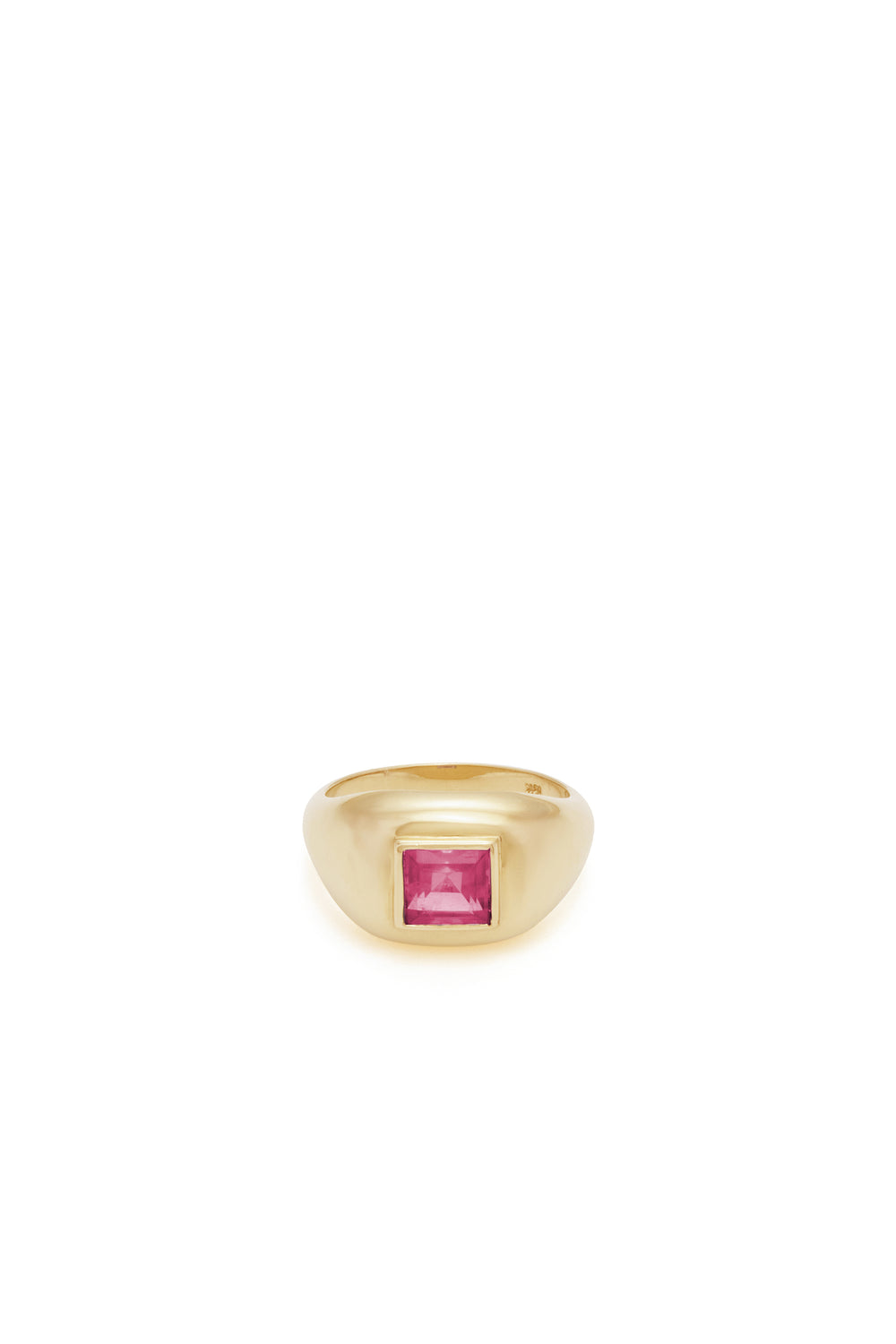 Medium Ring in 18K Yellow Gold & Tourmaline Stone
