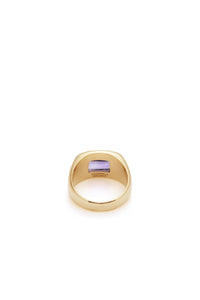 Large Ring in 18K Yellow Gold & Amethyst Stone
