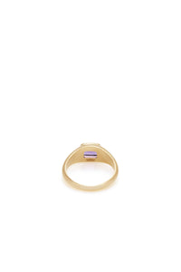 Small Ring in 18K Yellow Gold & Amethyst Stone