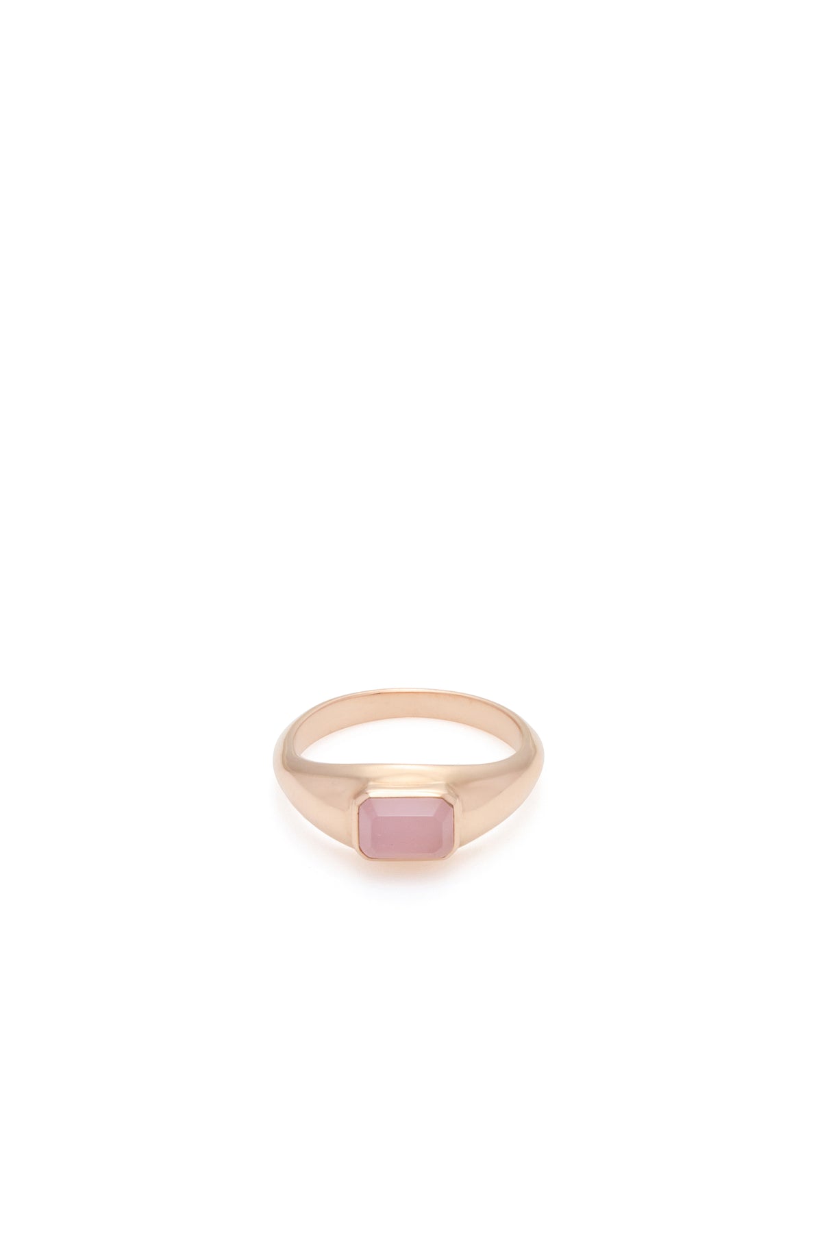 Small Ring in 18K Rose Gold & Rose Quartz Stone