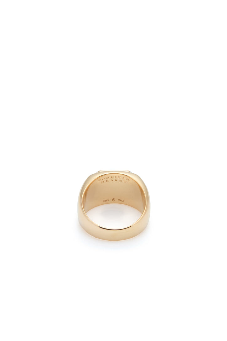 Large Ring in 18K Yellow Gold & Tiger's Eye Stone