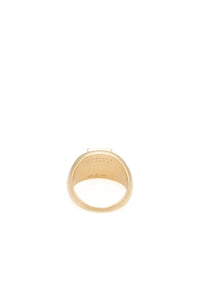 Medium Ring in 18K Yellow Gold & Howlite Stone