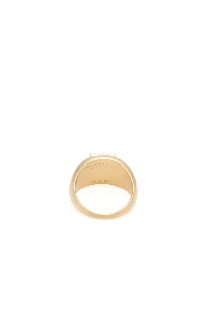 Medium Ring in 18K Yellow Gold & Malachite Stone