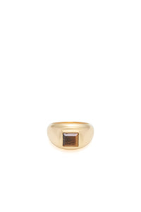 Medium Ring in 18K Yellow Gold & Tiger's Eye Stone