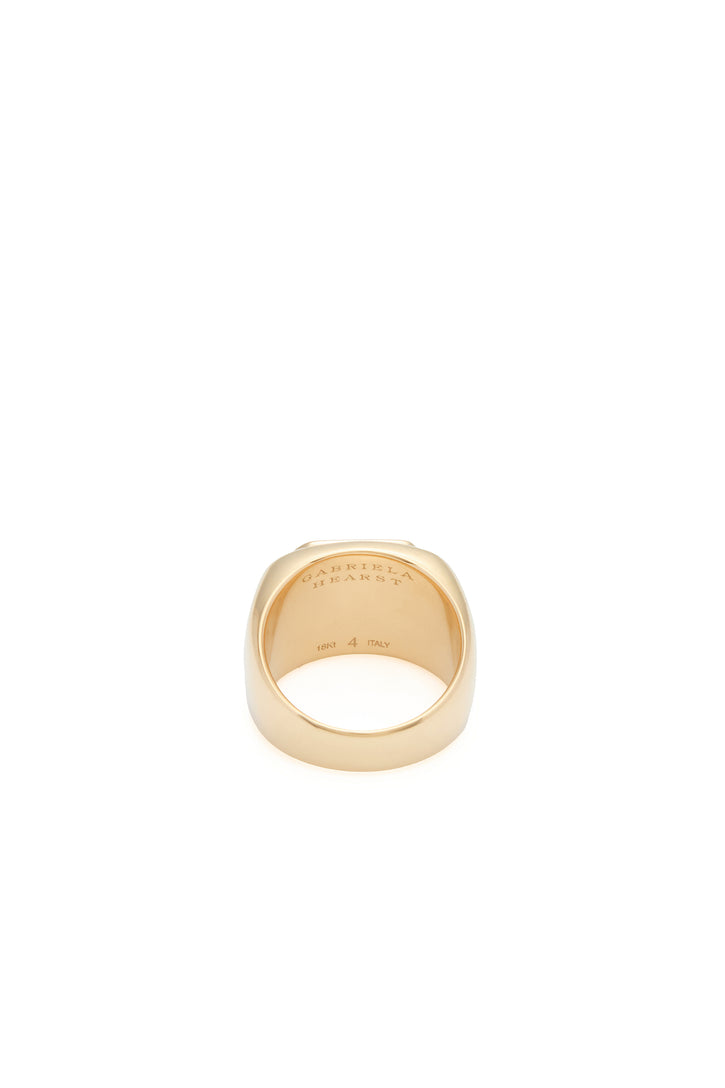 Large Ring in 18K Yellow Gold & Lapis Stone