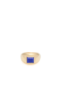 Medium Ring in 18K Yellow Gold & Lapis Stone