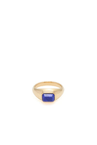Small Ring in 18K Yellow Gold & Lapis Stone