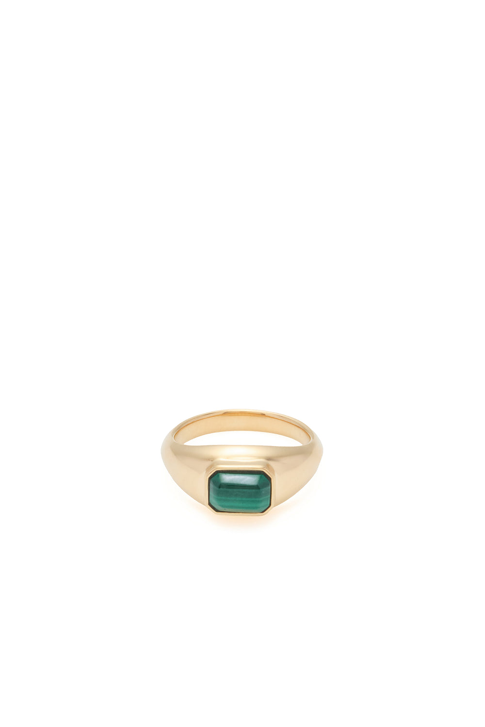 Small Ring in 18K Yellow Gold & Malachite Stone