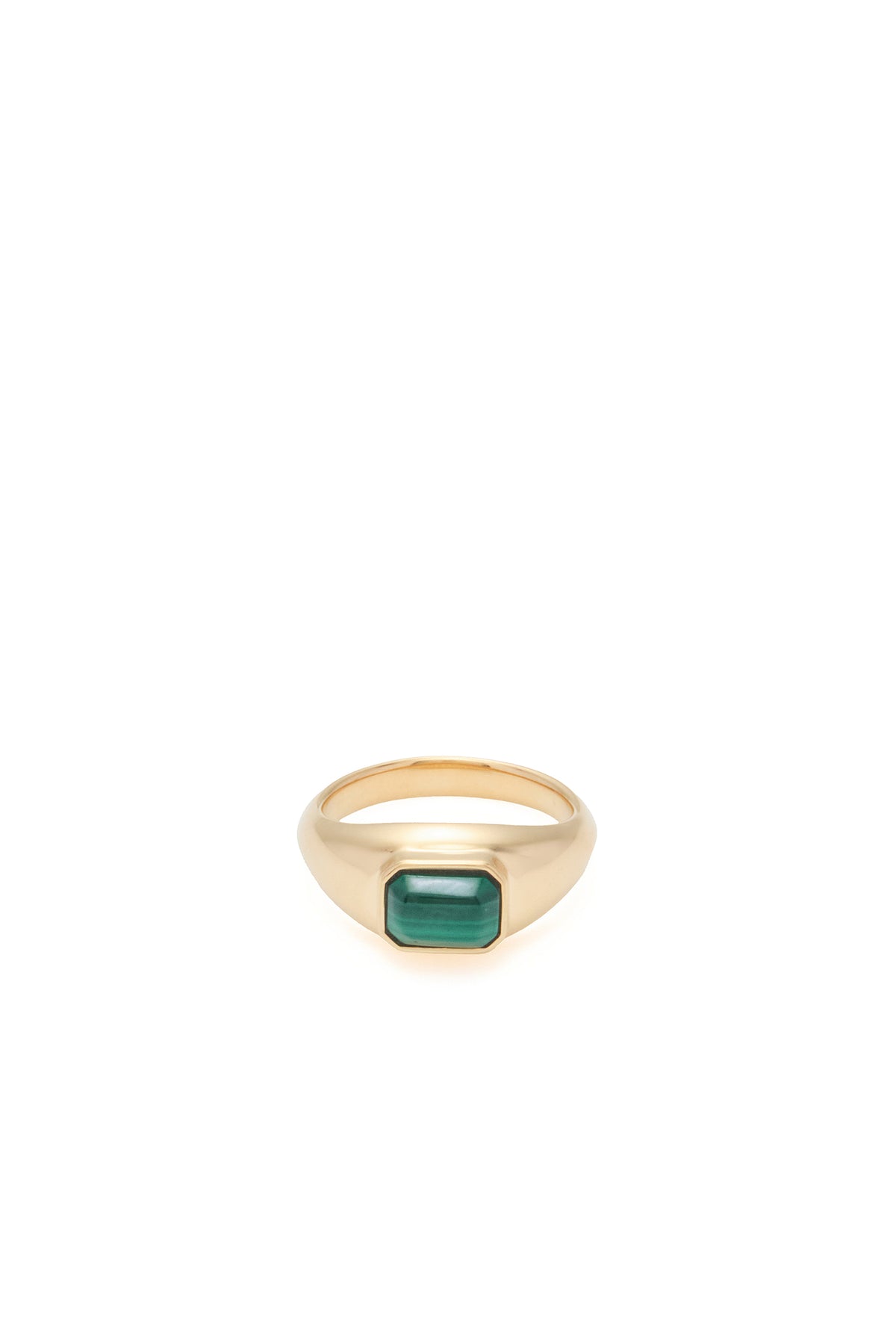 Small Ring in 18K Yellow Gold & Malachite Stone