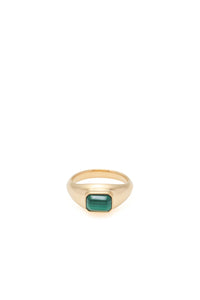 Small Ring in 18K Yellow Gold & Malachite Stone