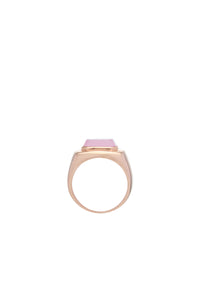 Large Ring in 18K Rose Gold & Rose Quartz Stone
