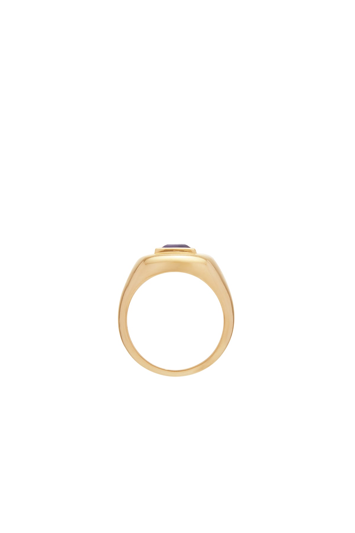 Medium Ring in 18K Yellow Gold & Amethyst Stone