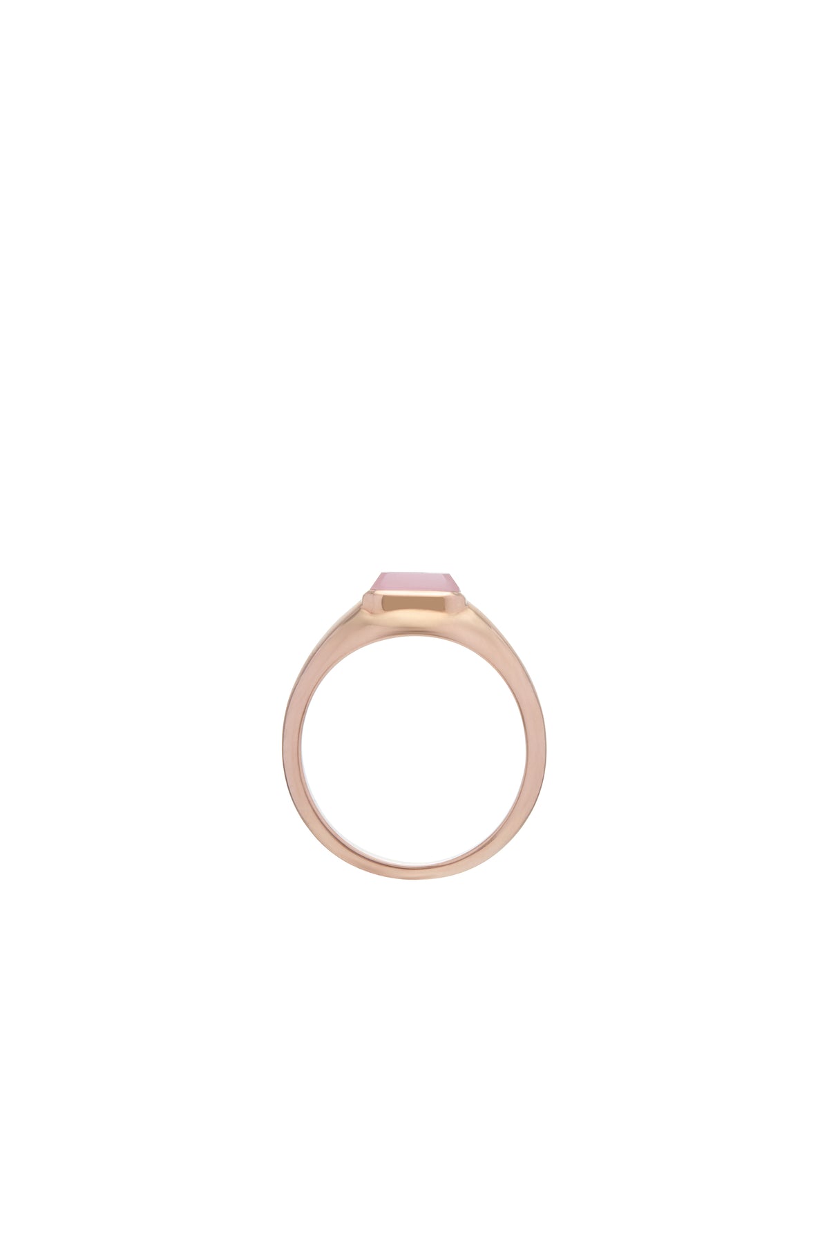 Small Ring in 18K Rose Gold & Rose Quartz Stone