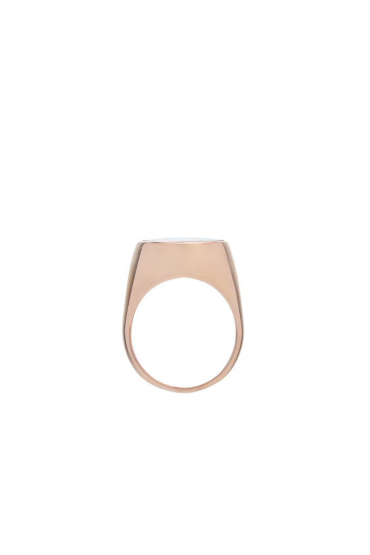 Signet Ring in 18K Rose Gold & Turquoise Stone with Blue Sapphire