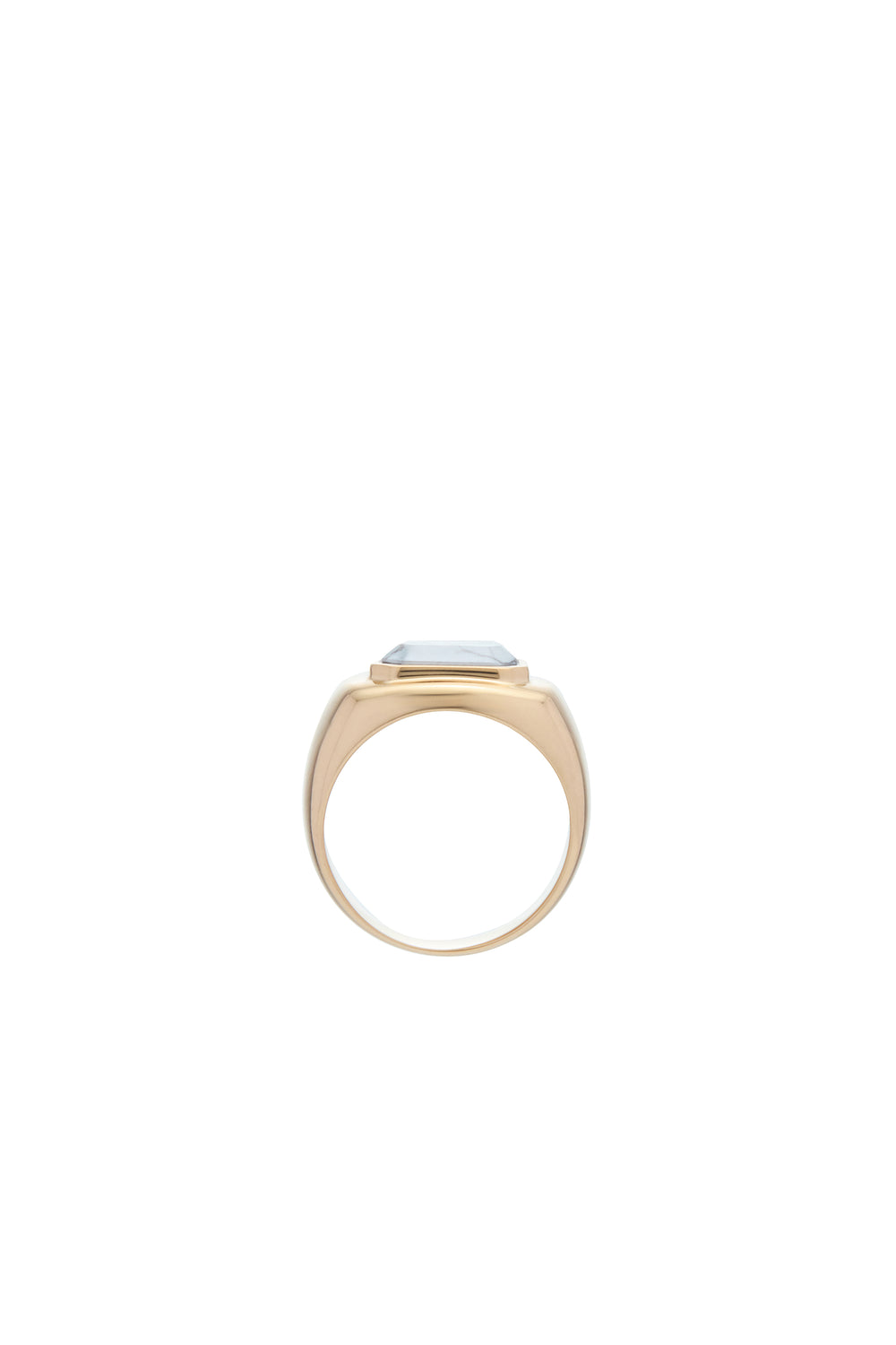 Large Ring in 18K Yellow Gold & Howlite Stone