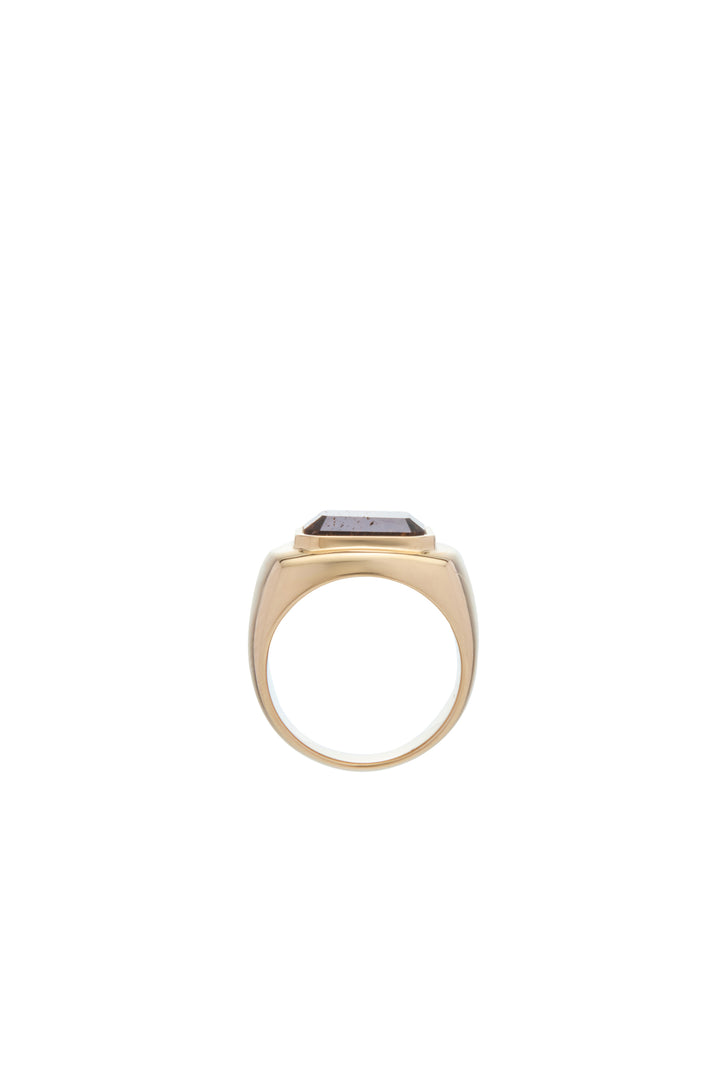 Large Ring in 18K Yellow Gold & Tiger's Eye Stone