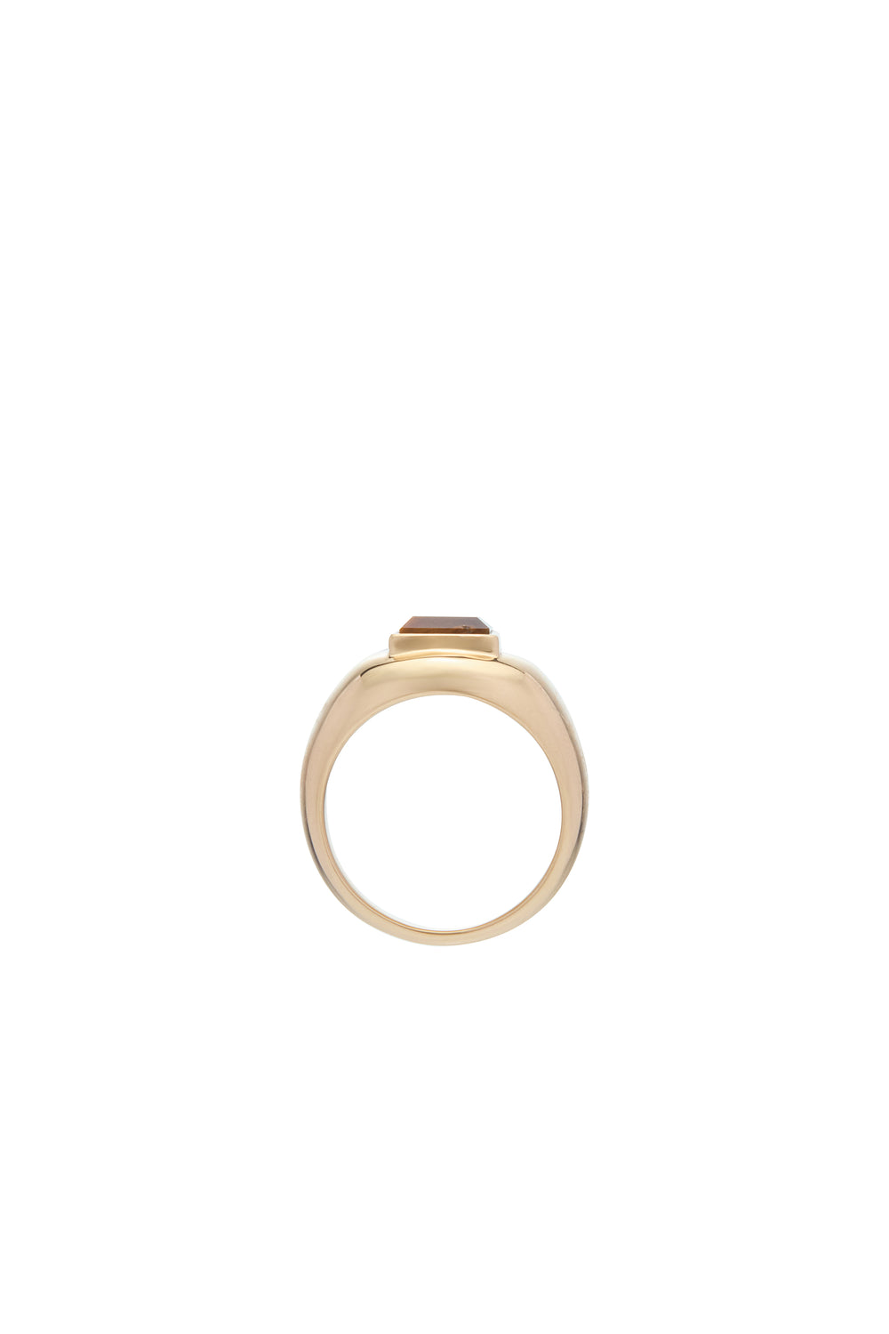 Medium Ring in 18K Yellow Gold & Tiger's Eye Stone