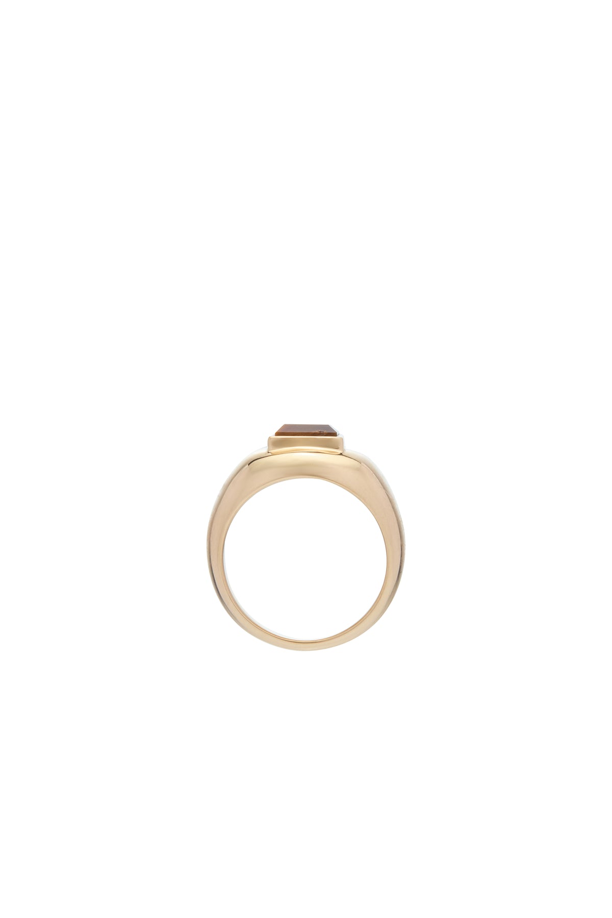 Medium Ring in 18K Yellow Gold & Tiger's Eye Stone