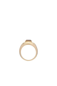 Medium Ring in 18K Yellow Gold & Tiger's Eye Stone