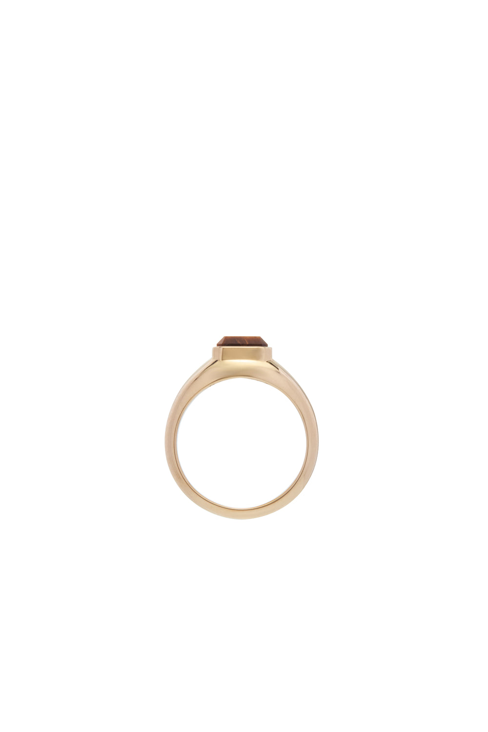 Small Ring in 18K Yellow Gold & Tiger's Eye Stone