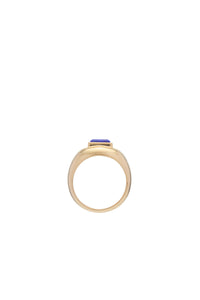 Medium Ring in 18K Yellow Gold & Lapis Stone