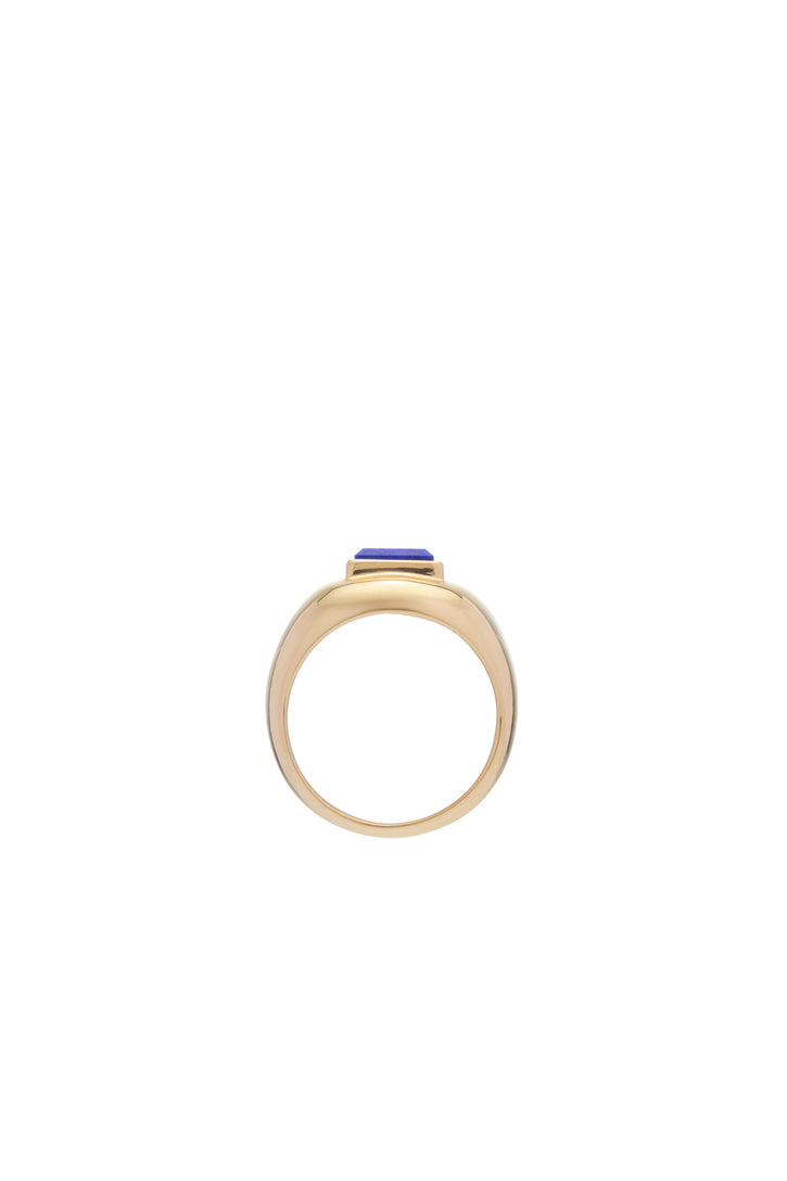 Medium Ring in 18K Yellow Gold & Lapis Stone