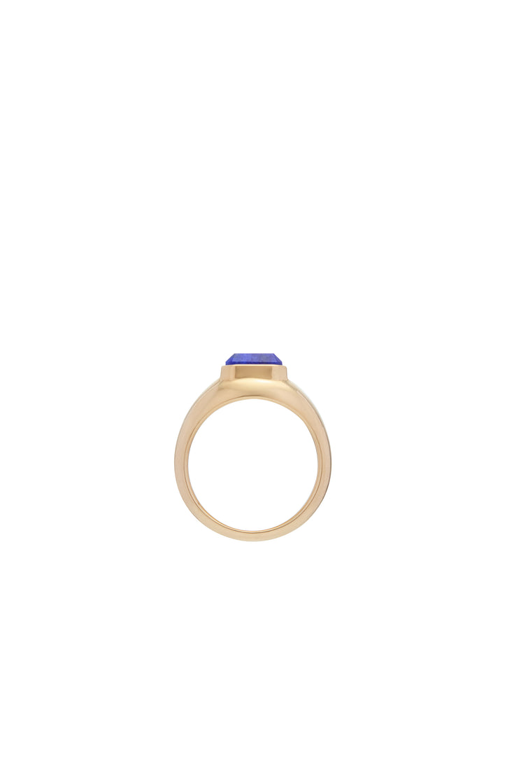 Small Ring in 18K Yellow Gold & Lapis Stone
