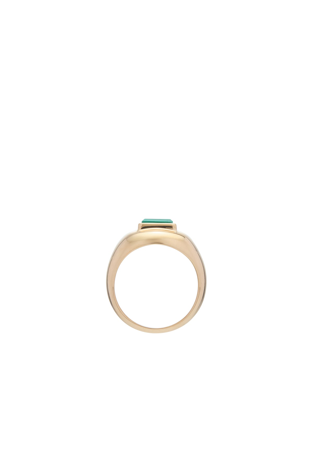 Medium Ring in 18K Yellow Gold & Malachite Stone