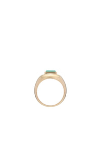 Medium Ring in 18K Yellow Gold & Malachite Stone