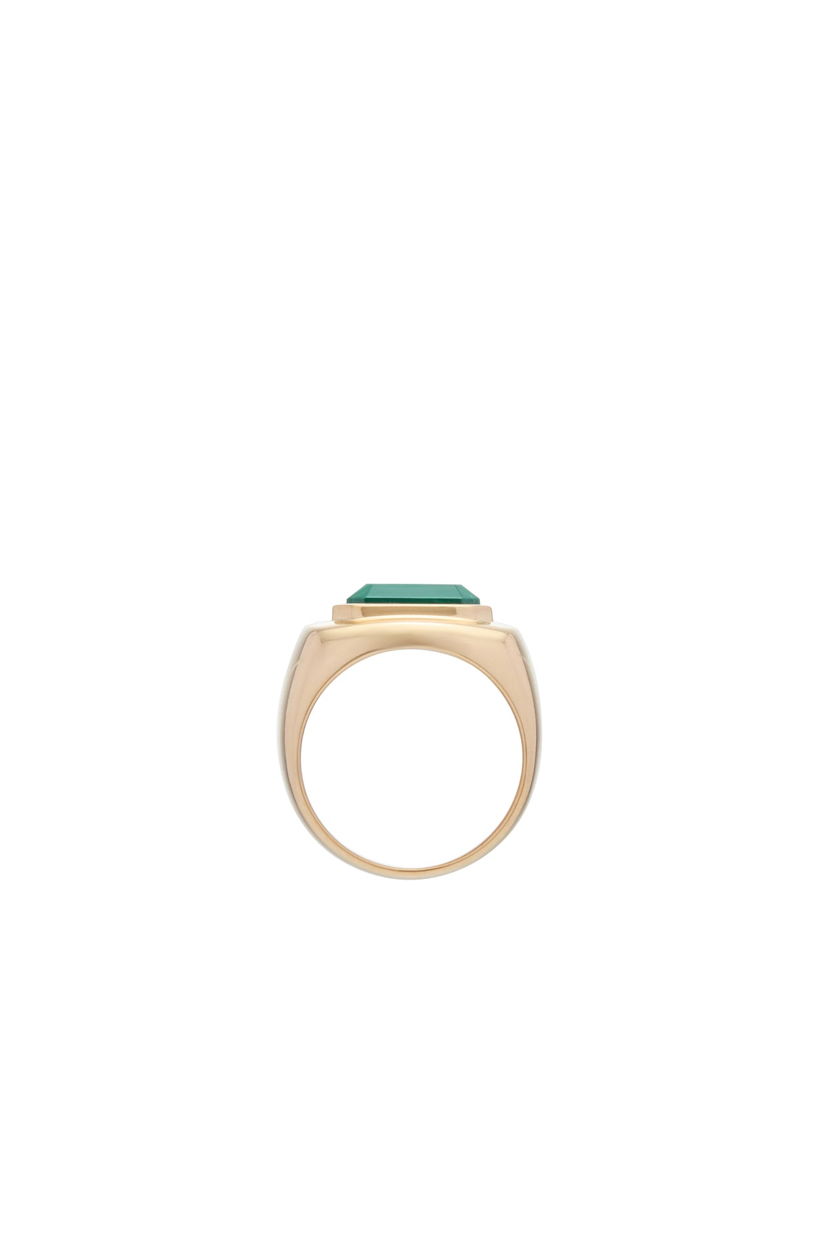Large Ring in 18K Yellow Gold & Malachite Stone