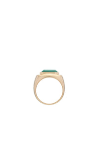 Large Ring in 18K Yellow Gold & Malachite Stone