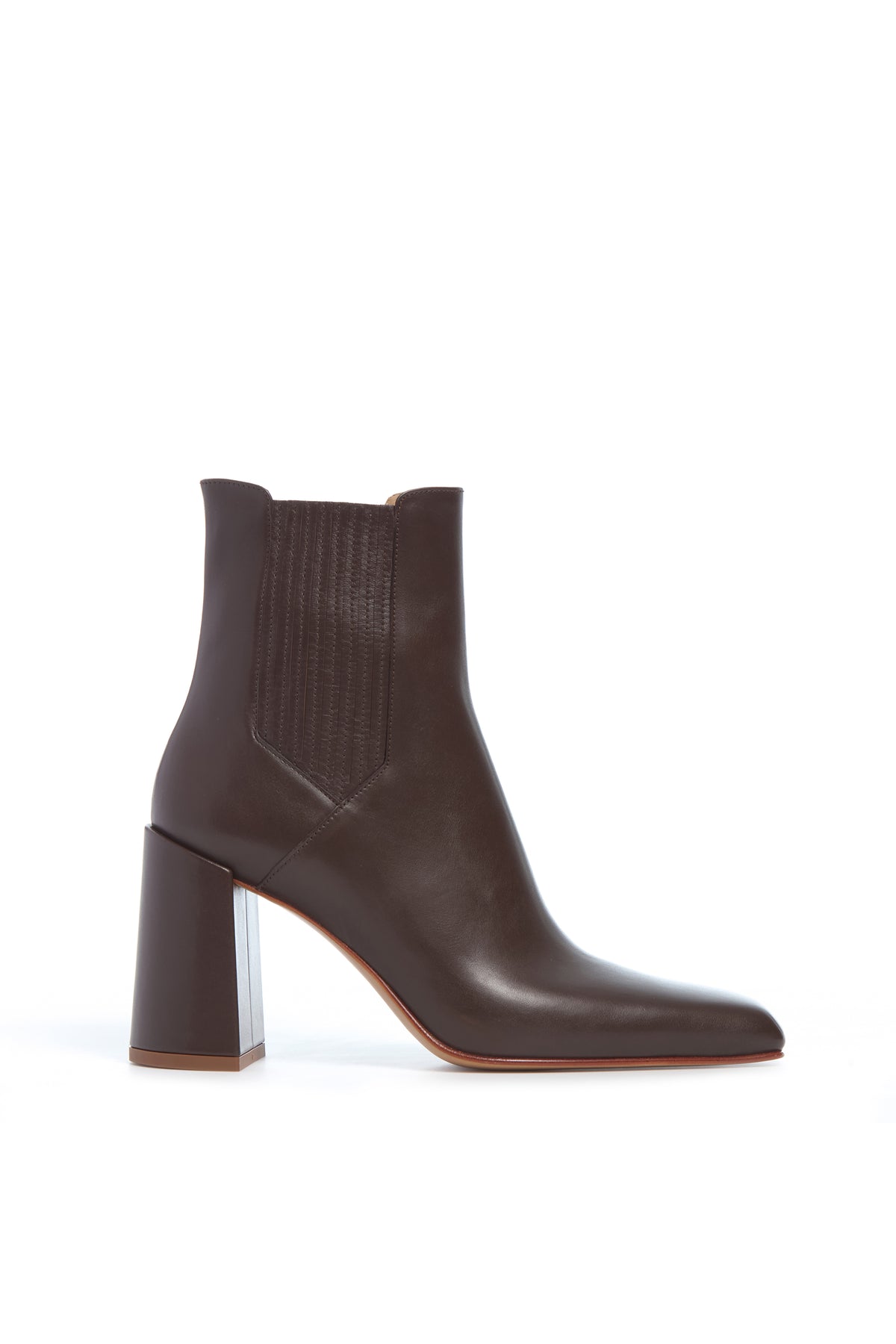 Luke High Heel Ankle Boot in Chocolate Leather