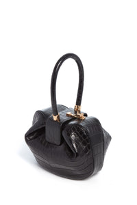 Nina Bag in Black Crocodile Leather