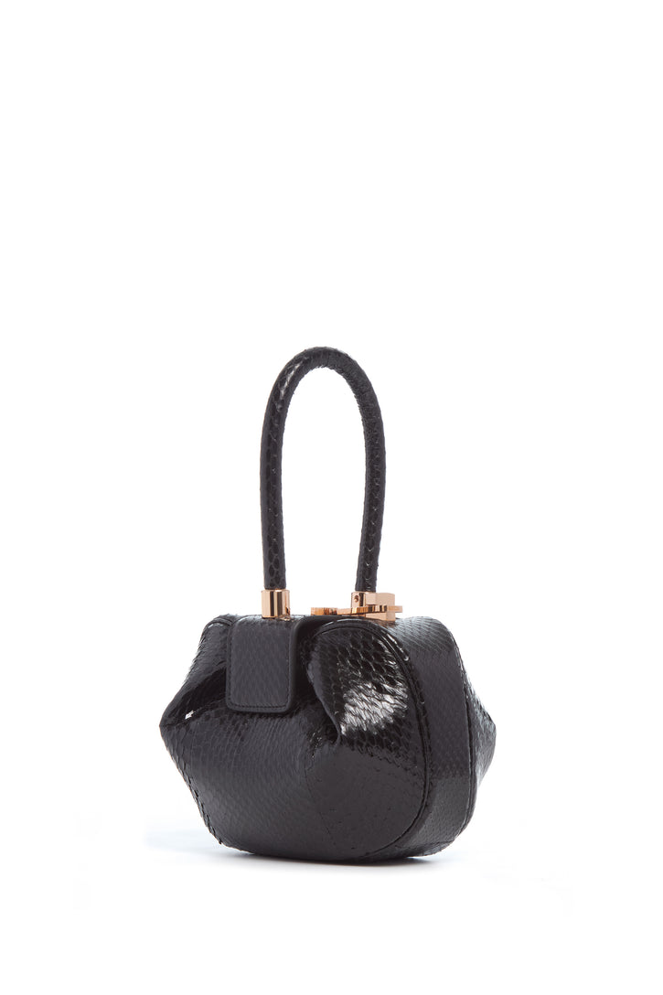 Demi Bag in Black Snakeskin