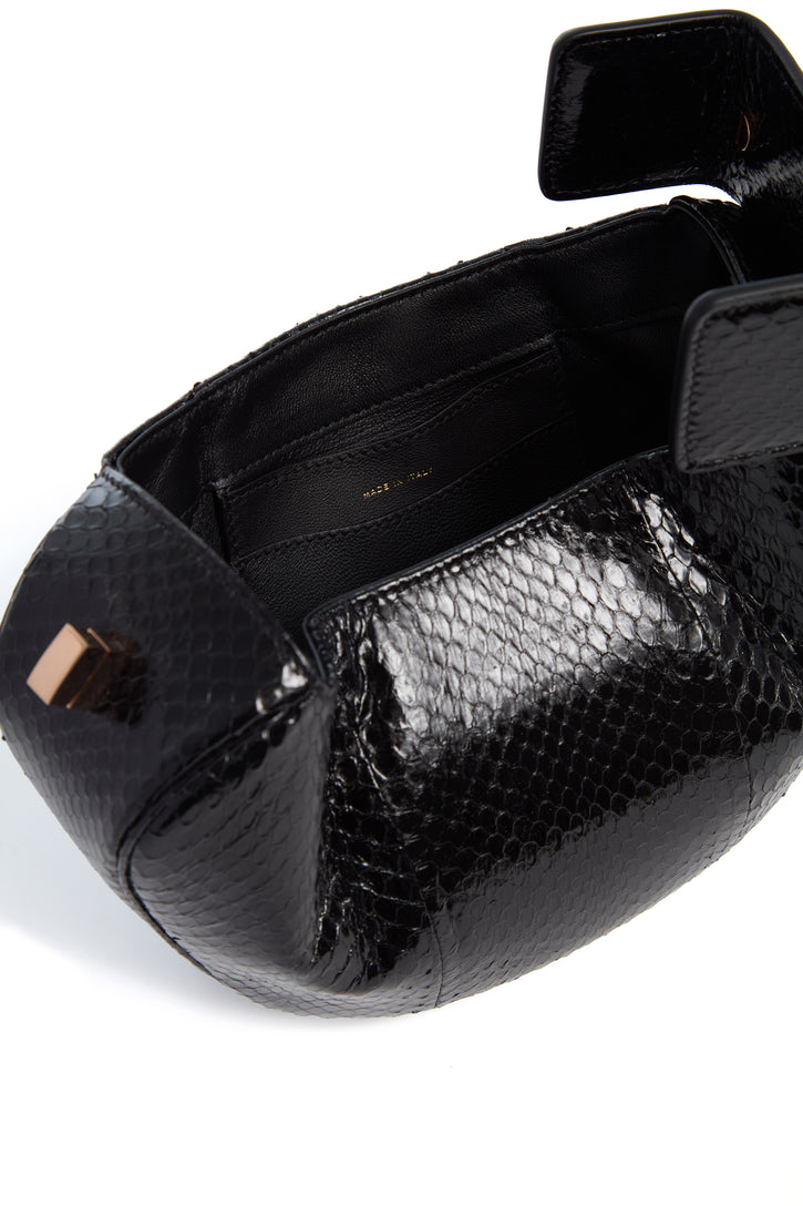 Demi Bag in Black Snakeskin