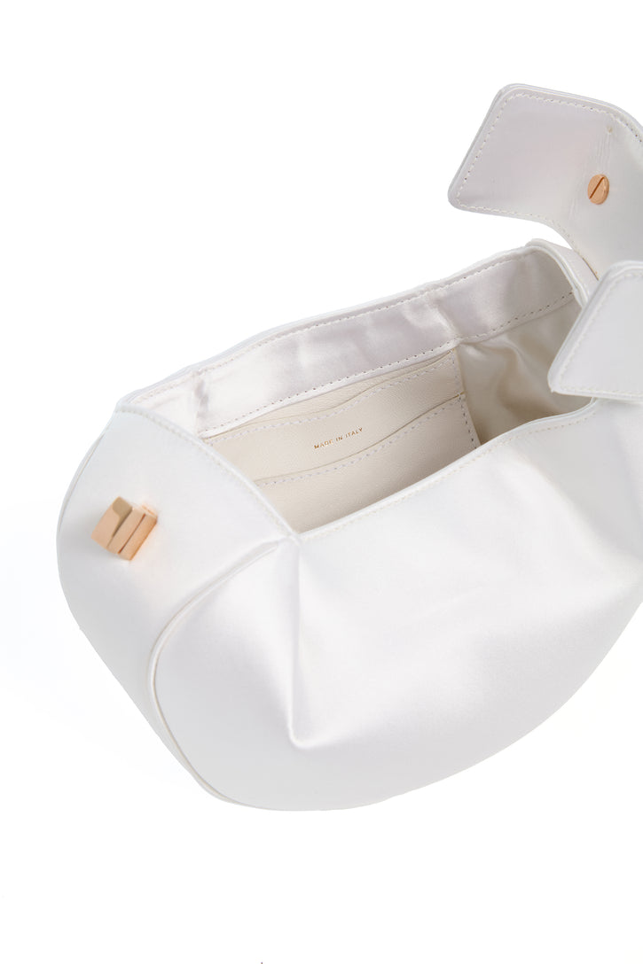 Demi Bag in Ivory Satin