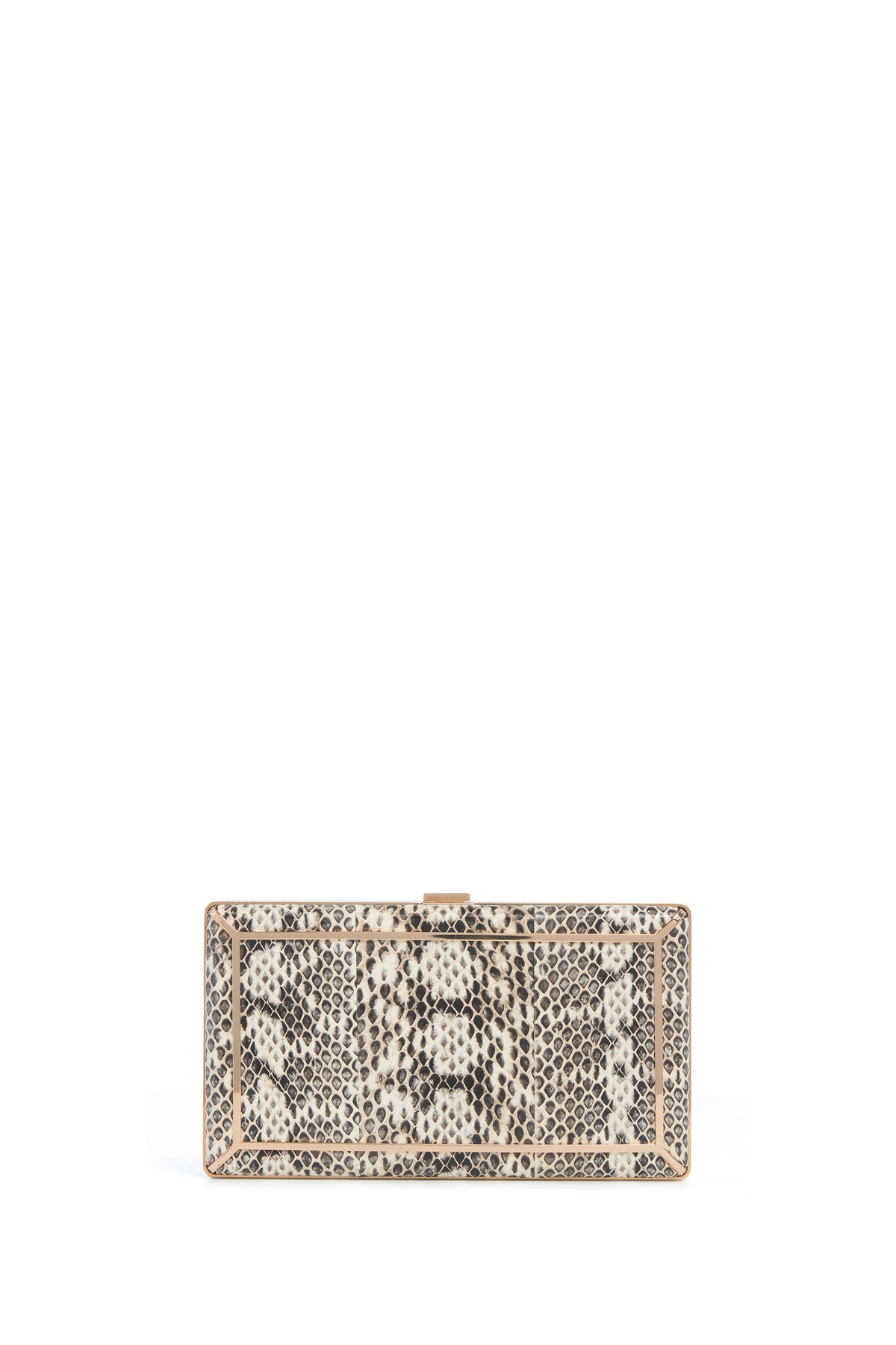 Callas Clutch in Black & White Snakeskin