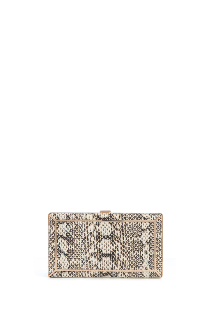 Callas Clutch in Black & White Snakeskin