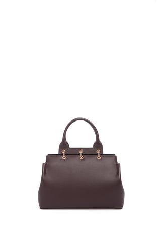 Small Amethyst Tote Bag in Bordeaux Nappa Leather