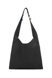 Small Hobo Bag in Black Textured Nappa Leather