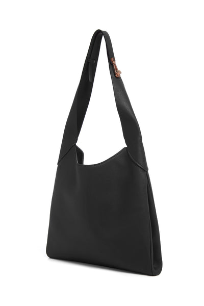 Small Hobo Bag in Black Textured Nappa Leather – Gabriela Hearst
